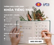 CHIÊU SINH CÁC LỚP TIẾNG THÁI THÁNG 09/2024